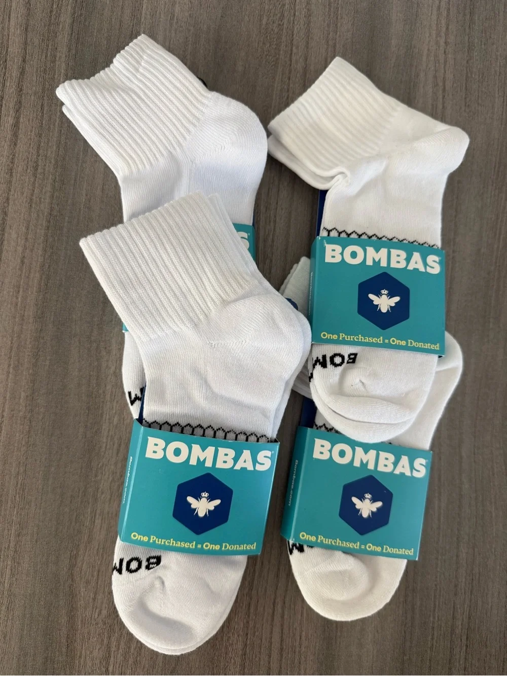 Bombas4 pair solid  Quarter Cushioned Footbed socks